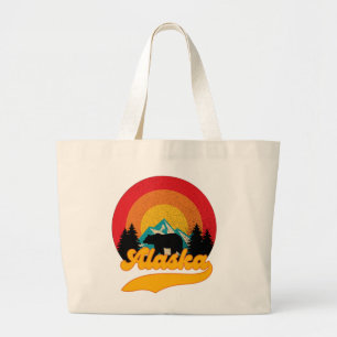 Bolsa Tote Grande Retro Sunset Alaska Juneau Bear Mountain Wild AK