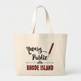 Bolsa Tote Grande Rhode Island Notary Public Ink Caneta