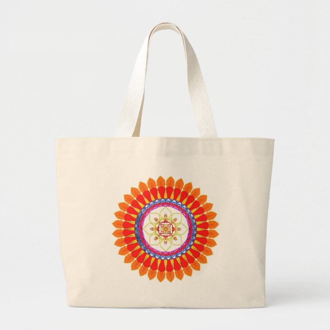 Bolsa Tote Grande Rhythmic Euphoria Mandala  (Frente)