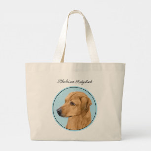 Bolsa Tote Grande Ridgeback rodeia pintura de pintura vermelha de ca