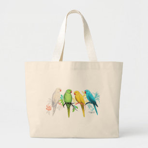 Bolsa Tote Grande Ringneck Parrots da Índia