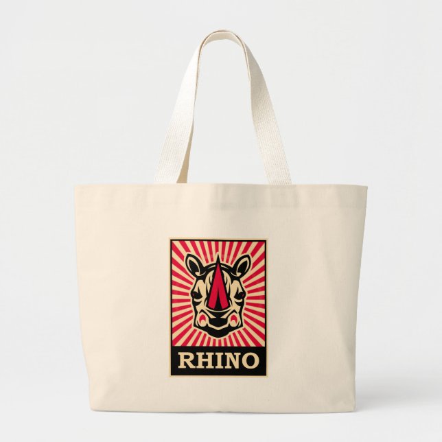 Bolsa Tote Grande Rinoceronte do pop art (Frente)