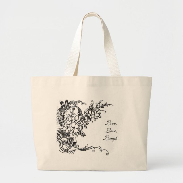 Bolsa Tote Grande Riso vivo do amor (Frente)