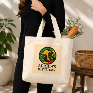 Bolsa Tote Grande Ritmos Modernos da África Dança de Tambor Tribal