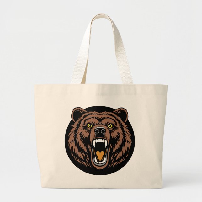 Bolsa Tote Grande Roaring Bear Power Emblem (Frente)