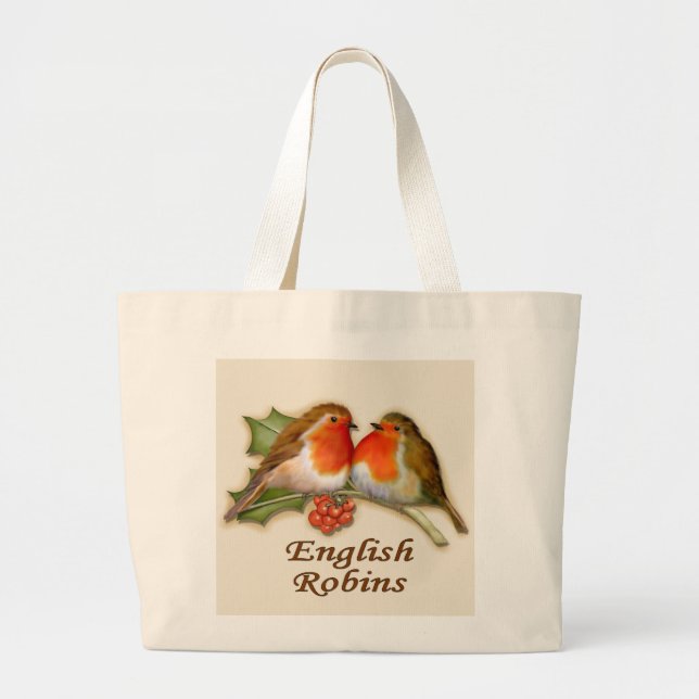 Bolsa Tote Grande Robins em inglês (Frente)