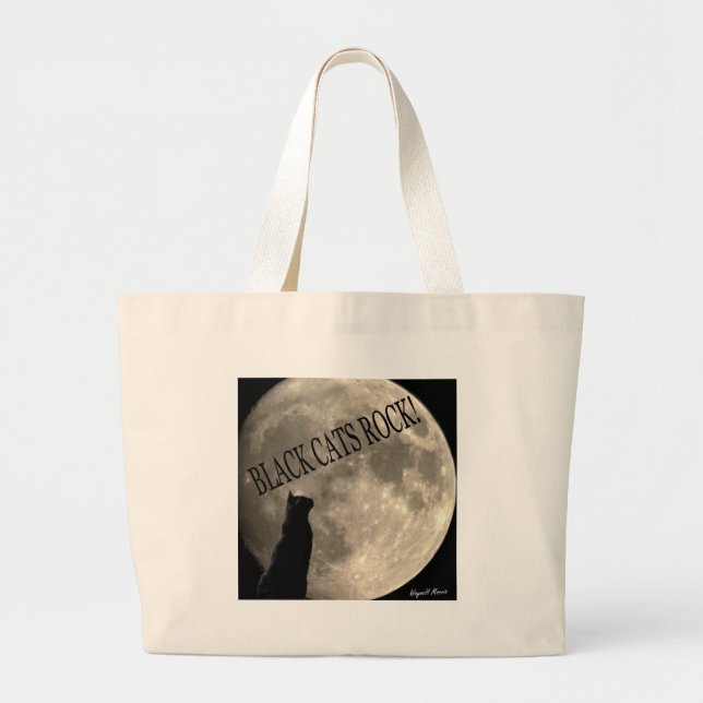 Bolsa Tote Grande Rocha dos gatos pretos (Frente)