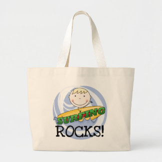 Bolsa Tote Grande Rochas surfando - camiseta e presentes louros do