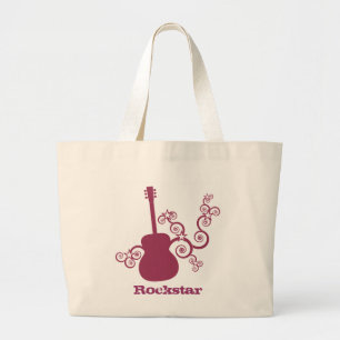 Bolsa Tote Grande Rockstar Guitar Bag, Fuchsia