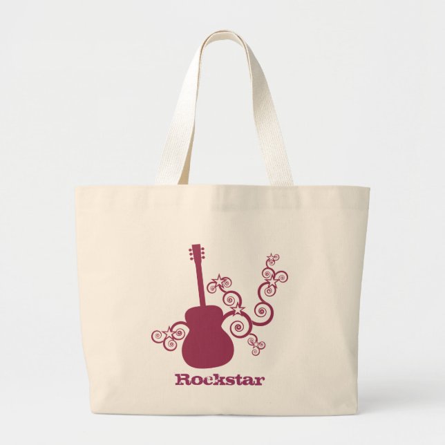 Bolsa Tote Grande Rockstar Guitar Bag, Fuchsia (Frente)