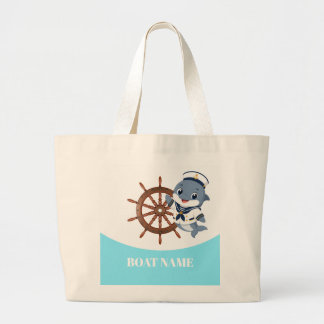 Bolsa Tote Grande Roda do leme-golfinho