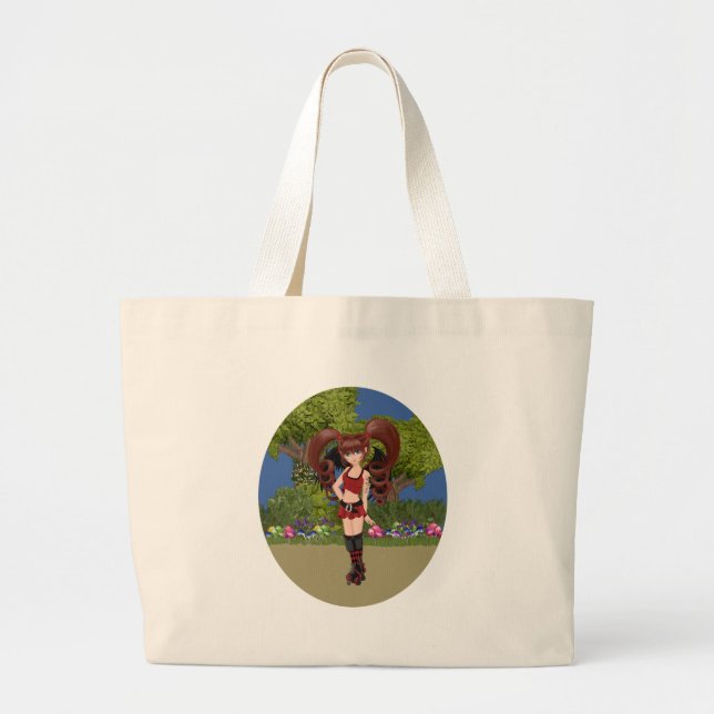 Bolsa Tote Grande Roller Derby Anime Fairy Skating (Frente)
