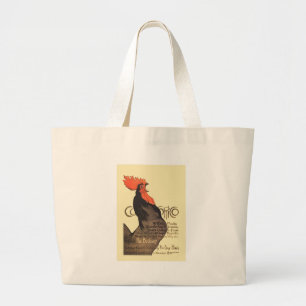 Bolsa Tote Grande Rooster Steinlen Cocorico Arte Francesa