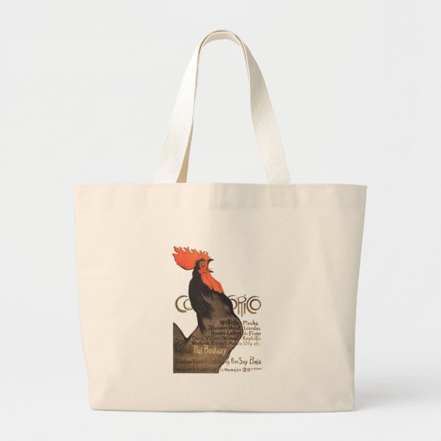 Bolsa Tote Grande Rooster Steinlen Cocorico Arte Francesa (Frente)