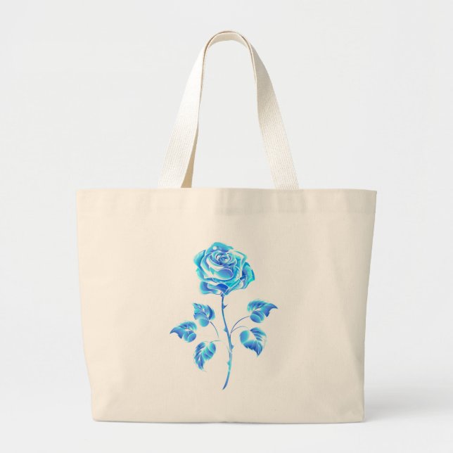 Bolsa Tote Grande Rosa Azul Ardente (Frente)