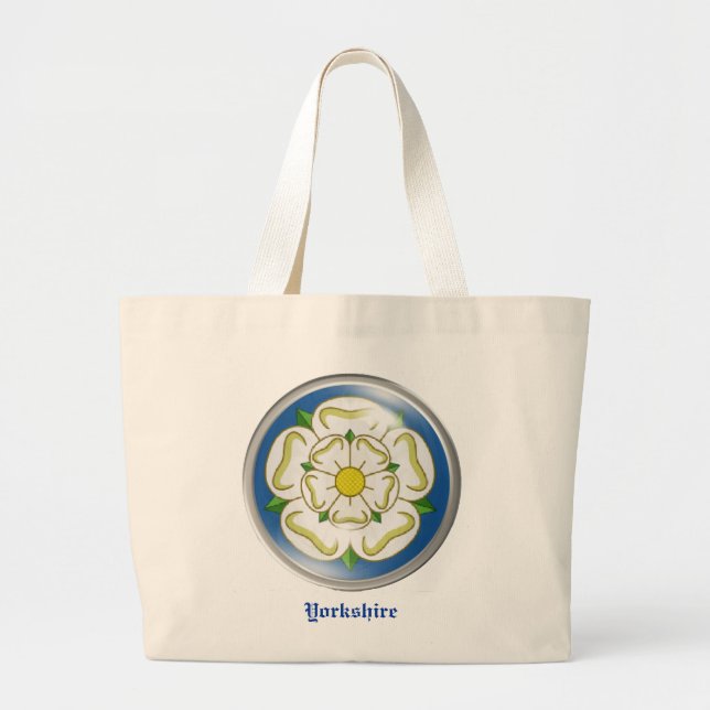 Bolsa Tote Grande Rosa branco da bandeira de Yorkshire (Frente)