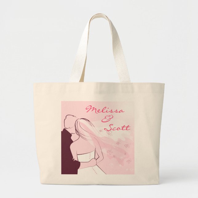 Bolsa Tote Grande Rosa Casal Feliz (Frente)