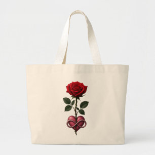Bolsa Tote Grande Rosa de Amor Infinito