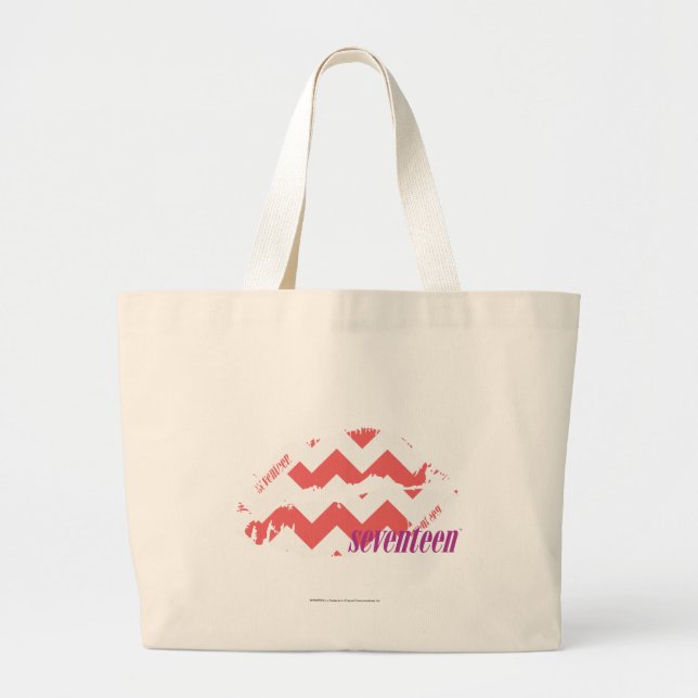 Bolsa Tote Grande Rosa do ziguezague (Frente)