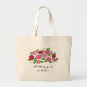 Bolsa Tote Grande Rosas