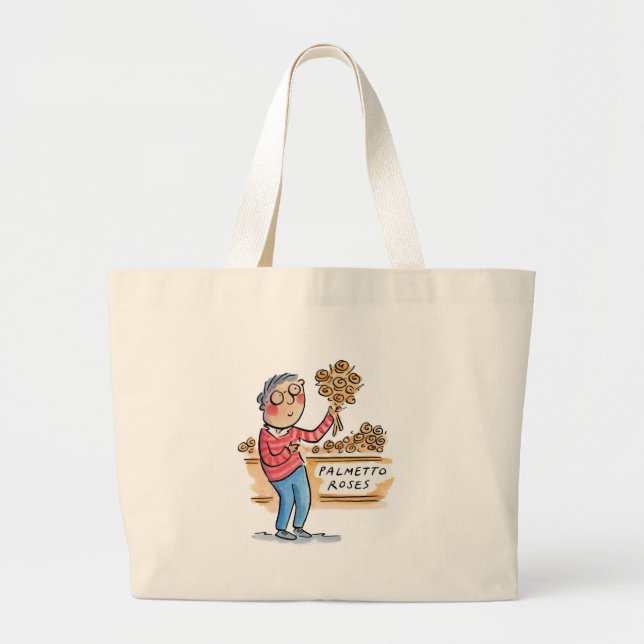 Bolsa Tote Grande Rosas Palmetto (Frente)
