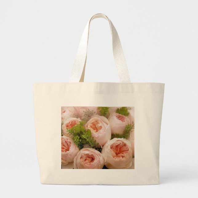 Bolsa Tote Grande Rosas rosa-precioso (Frente)