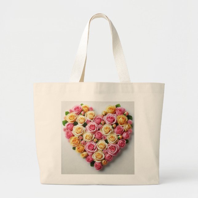 Bolsa Tote Grande Rose Love Bridal Party Tote Bag (Frente)