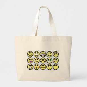 Bolsa Tote Grande rosto feliz emoticon