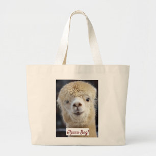 Bolsa Tote Grande Rosto fofo de alpaca