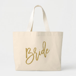 Bolsa Tote Grande Roteiro Dourado do brilho da noiva