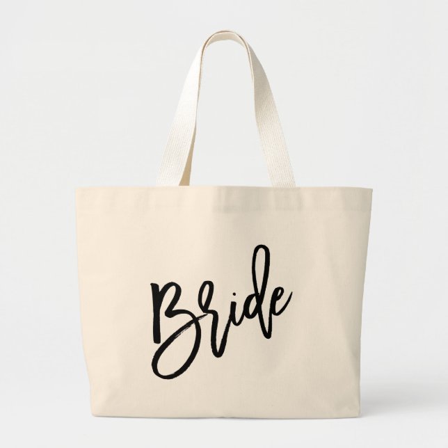 Bolsa Tote Grande Roteiro preto da noiva (Frente)