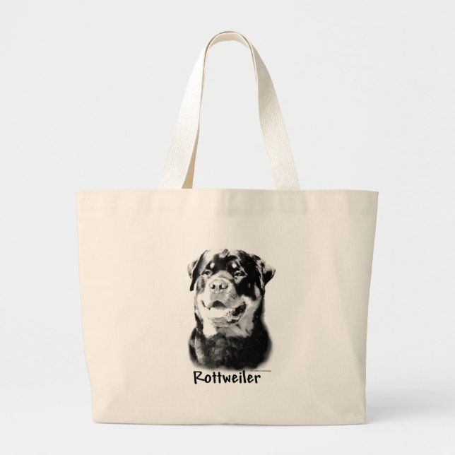 Bolsa Tote Grande Rottweiler Carvão (Frente)
