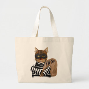 Bolsa Tote Grande Rótulo de Gato