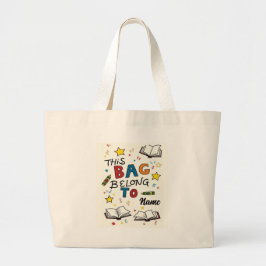 Bolsa Tote Grande Rótulo Personalizado de Mochila Escolar
