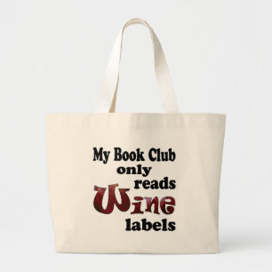 Bolsa Tote Grande Rótulos de Vinho do Clube do Livro