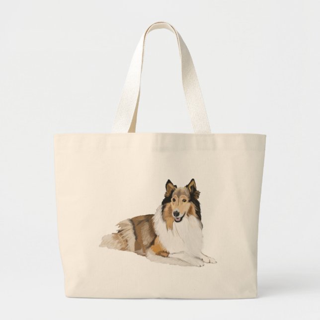 Bolsa Tote Grande Rough Collie (Frente)