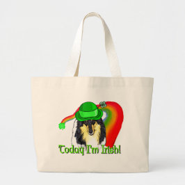 Bolsa Tote Grande Rough Tri Collie Saint Patricks
