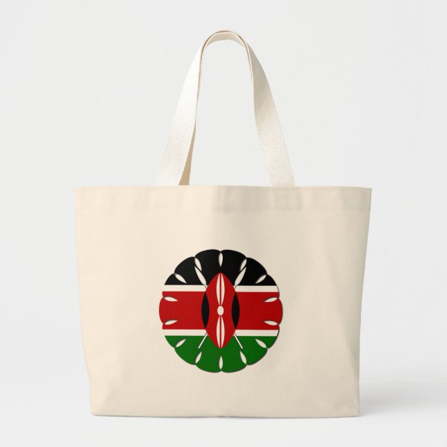 Bolsa Tote Grande Round Kenyan Motif: Um Símbolo Nacional (Frente)
