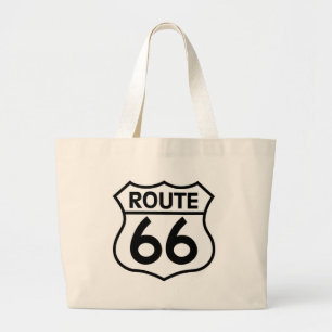 Bolsa Tote Grande Roupa & presentes do sinal da estrada da rota 66