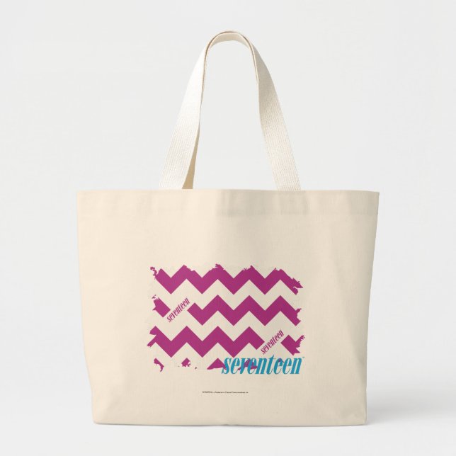Bolsa Tote Grande Roxo 3 do ziguezague (Frente)