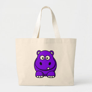 Bolsa Tote Grande Roxo do hipopótamo