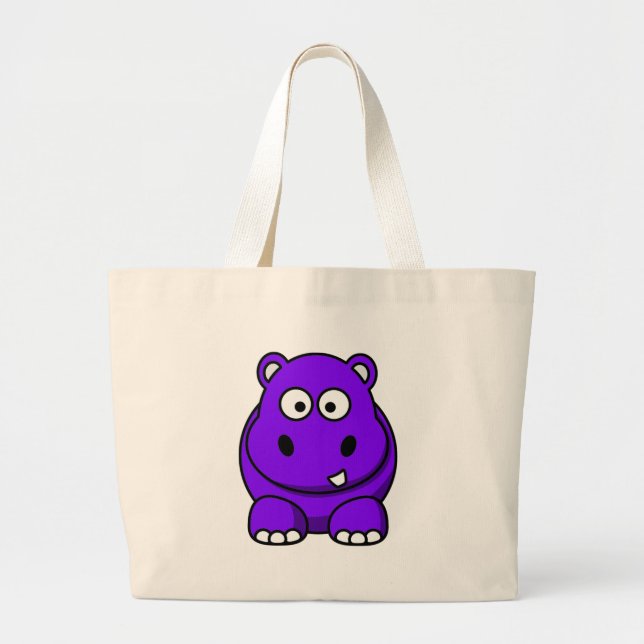 Bolsa Tote Grande Roxo do hipopótamo (Frente)