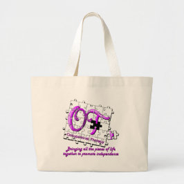 Bolsa Tote Grande roxo do quebra-cabeça do ot