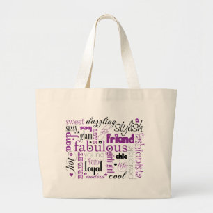 Bolsa Tote Grande Roxo fabuloso do preto do sinónimo