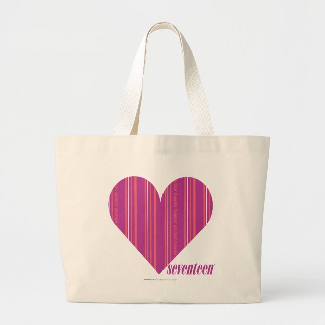 Bolsa Tote Grande Roxo fino 4 das listras (Frente)