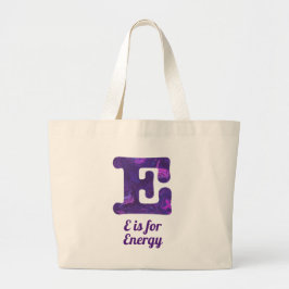 Bolsa Tote Grande Roxo - Letra E é para o Monograma de Energia Reuti