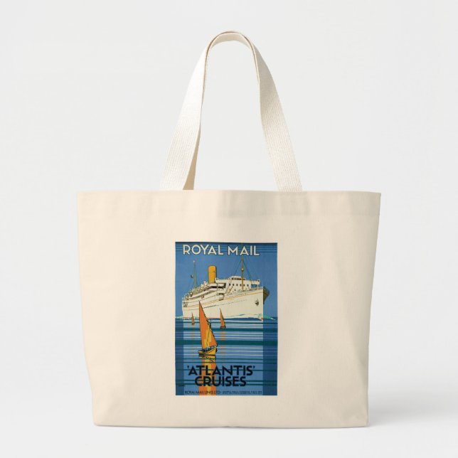 Bolsa Tote Grande Royal Mail "Atlantis Cruises" (Frente)