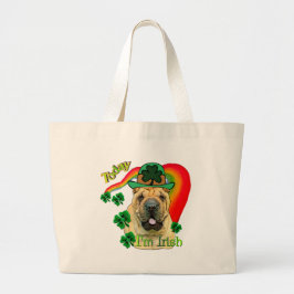 Bolsa Tote Grande Rua Chinesa Shar-Pei. Dia de Patrick