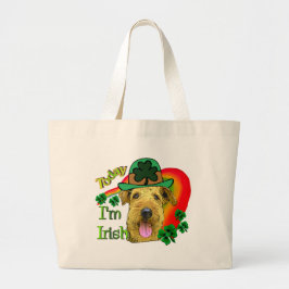Bolsa Tote Grande Rua de Airedale Terrier. Dia de Patrick