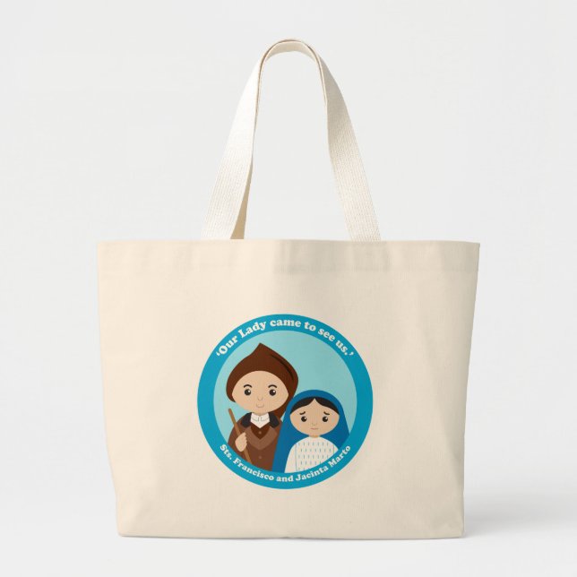 Bolsa Tote Grande Rua. Jacinta e Rua. Francisco Marto (Frente)